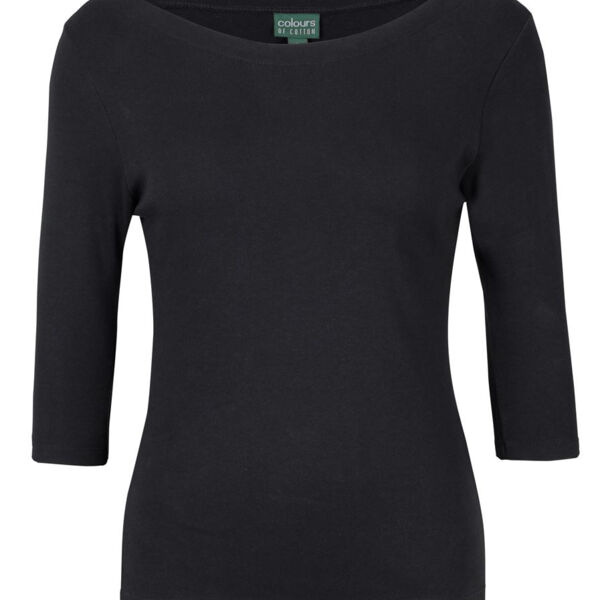 C of C Ladies 3/4 Sleeve Boat Neck Tee Thumbnail